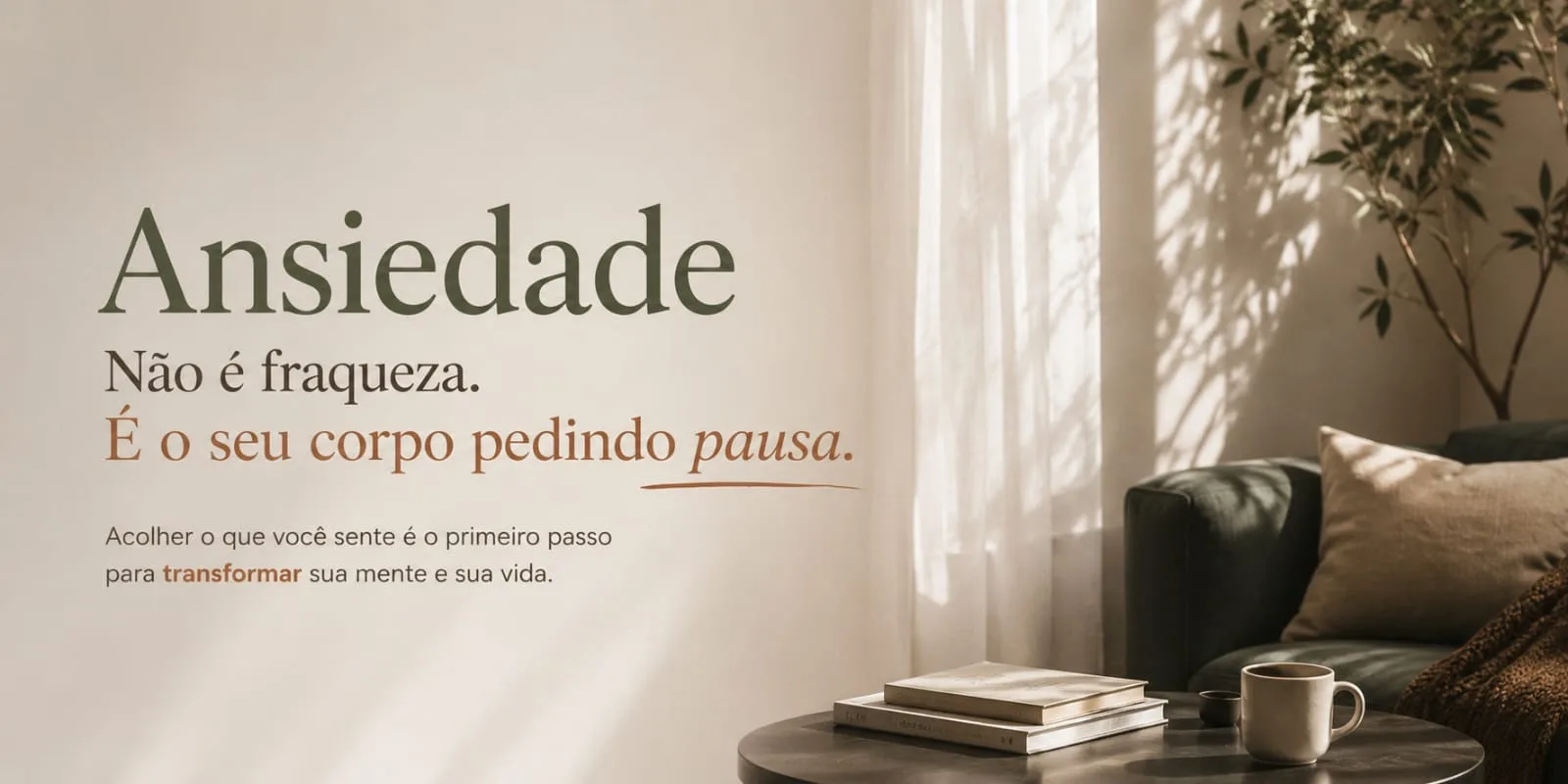 Ansiedade não é fraqueza, é o corpo pedindo pausa